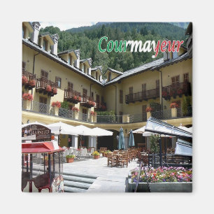 Aimant VDA029 COURMAYEUR Carré, Vallée d'Aoste, Réfrigéra