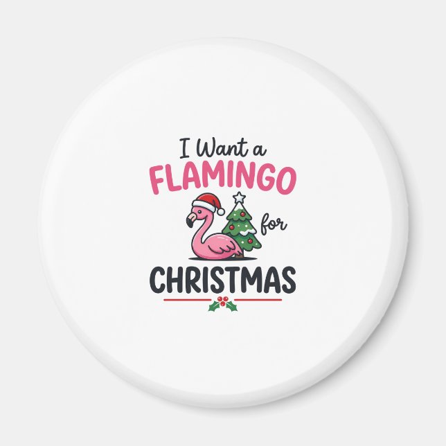 Aimant Vecteur de citation de Noël flamant rose (Devant)
