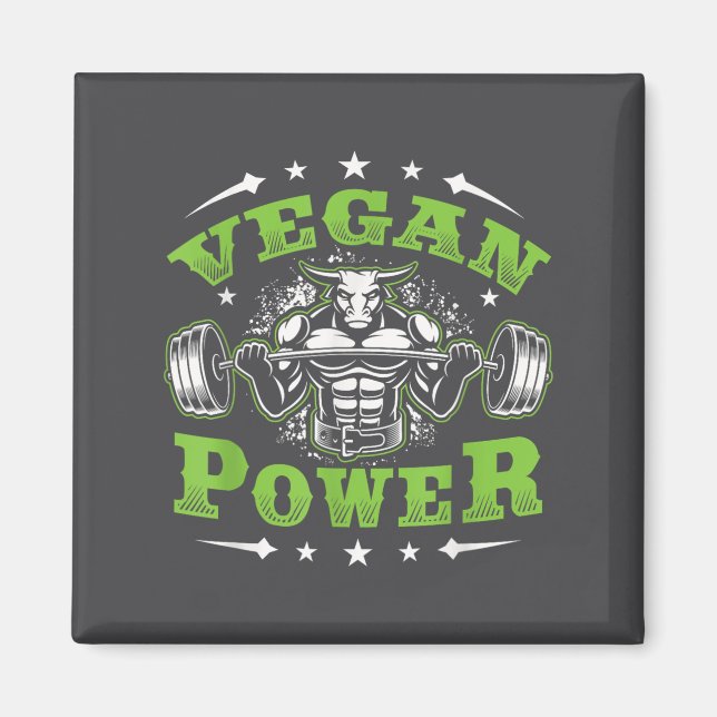 Aimant Vegan Fitness Workout I'm Vegan Wer  (Devant)