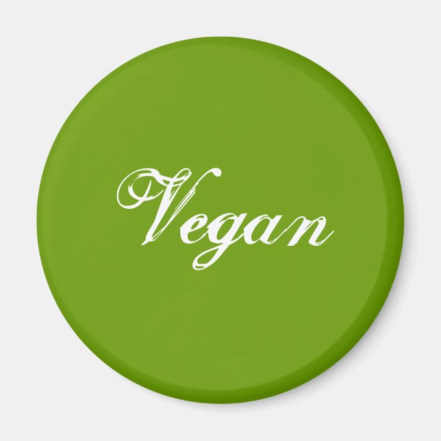 Aimant Vegan. Vert. Slogan. Personnalisé (Devant)