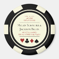 Vegas Wedding Enregistrer La Date Poker Chip Black