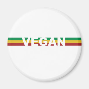 Aimant Végétalien dans des rayures de Rasta
