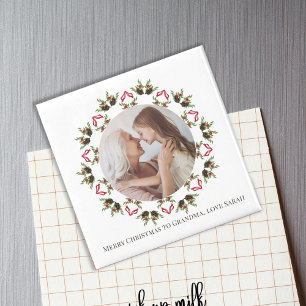 Aimant Végétation de Noël Holly Berries Foliage Wreath