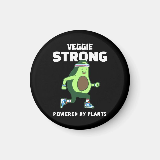 Aimant Veggie Strong, Alimenté par les plantes (Devant)
