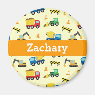 Aimant Véhicules de construction colorés Motif pour garço