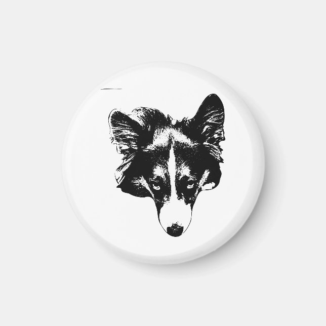 Aimant veille frigo corgi (Devant)