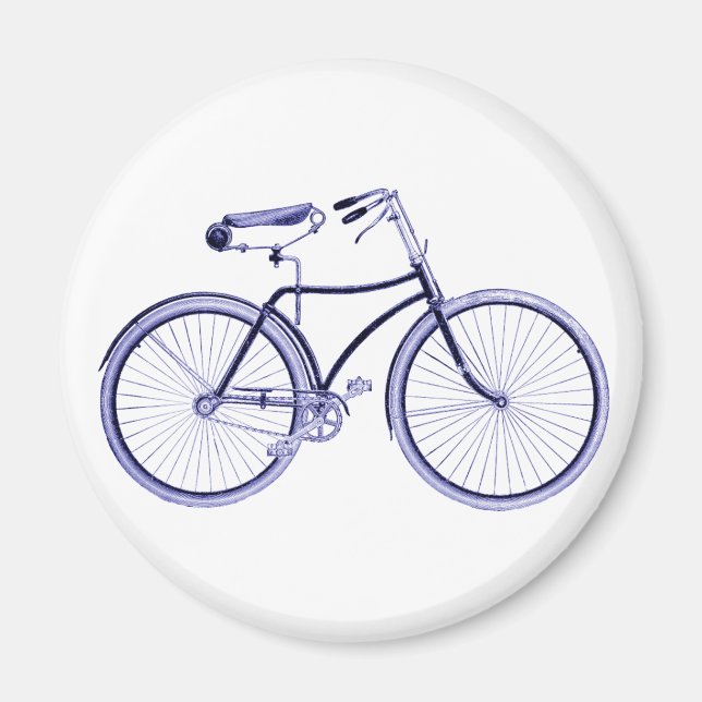 Aimant Vélo bleu vintage (Devant)