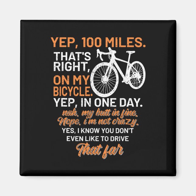 Aimant Vélo Faq Yep 100 Miles Triathlon Descente Cycle (Devant)