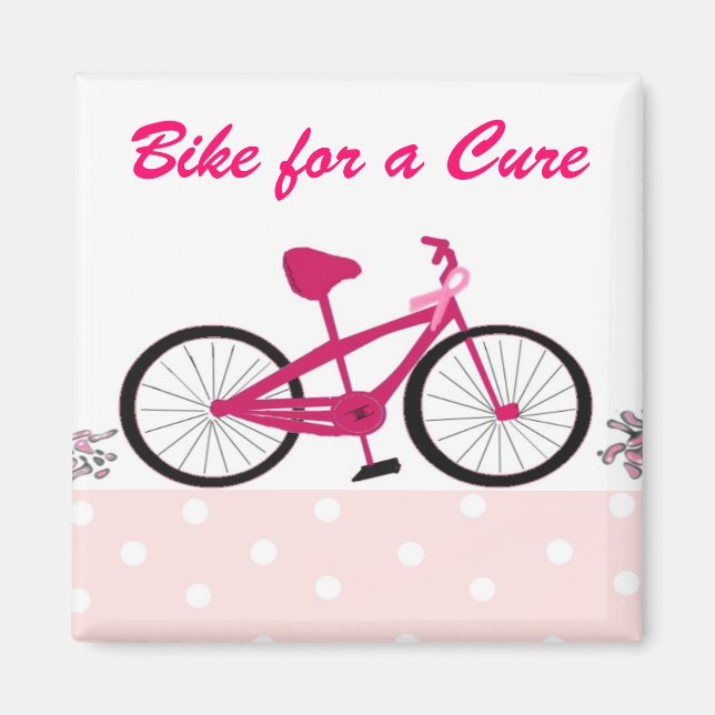 Aimant Vélo pour une guérison - Bicyclette rose (Devant)