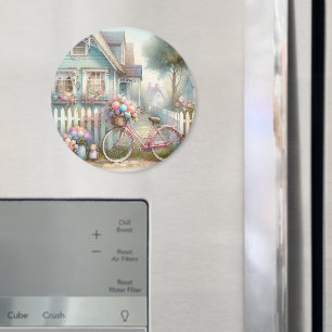 Aimant Vélo rose à Blue Cottage Gate