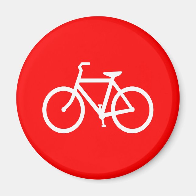 Aimant Vélo rouge et blanc (Devant)