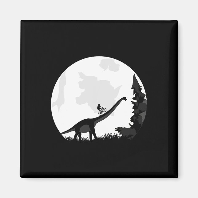 Aimant Vélo sur une silhouette de lune de dinosaure Mtb M (Devant)