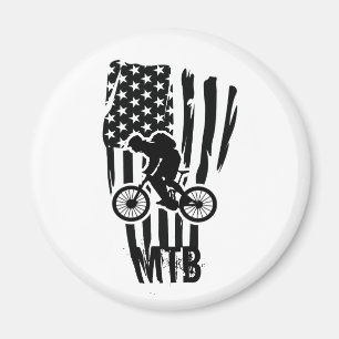 Aimant Vélo tout terrain drapeau américain Mtb patriotiqu