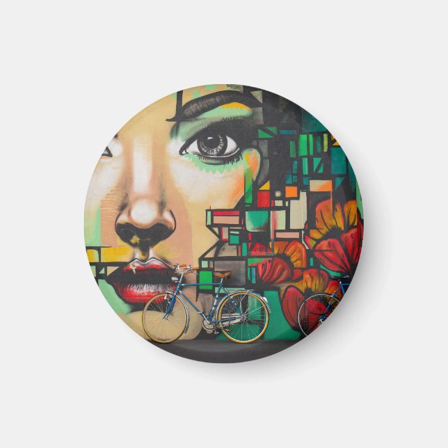 Aimant Vélos sur le mur de Graffiti (Devant)