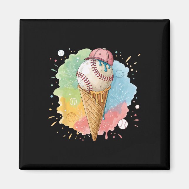 Aimant Vendre Ice Crème Aquarelle Vendre 3 (Devant)