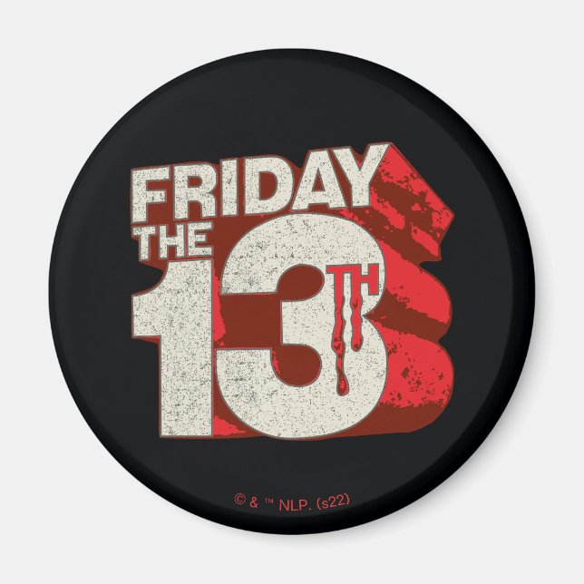 Aimant Vendredi 13 | Logo 3D empilé saignant (Devant)