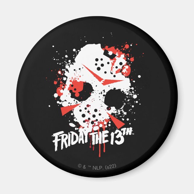 Aimant Vendredi 13 | Masque de Hockey Splatter de peintur (Devant)