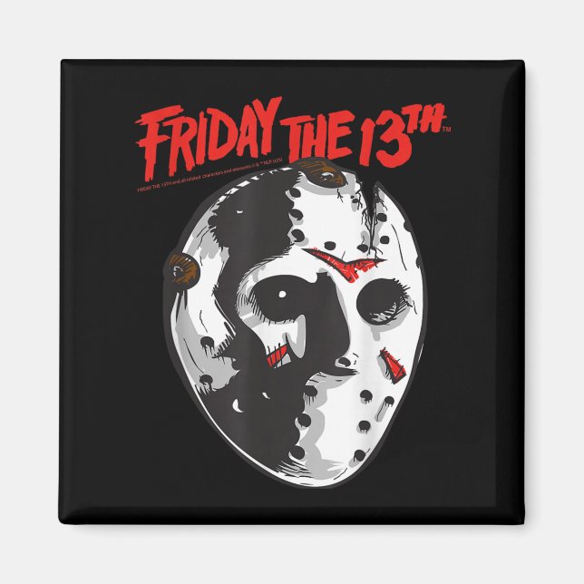 Aimant Vendredi Le 13ème Halloween Design Mask Art (Devant)