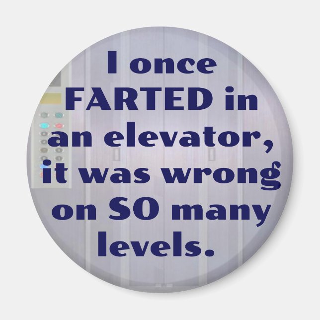 Aimant Vendu dans un ascenseur, FART JOKE, DAD JOKE (Devant)
