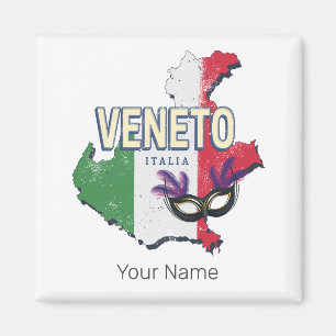 Aimant Veneto Italie Région Rétro Carte Souvenir Vintage