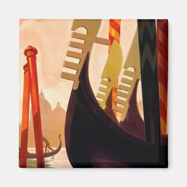 Aimant Venezia Gondola Vintage voyage (Devant)