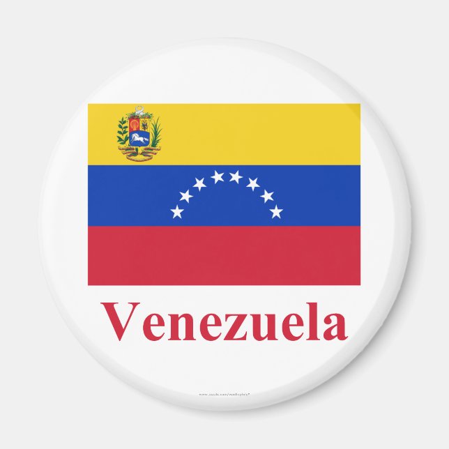Aimant Venezuela Drapeau avec nom (Devant)