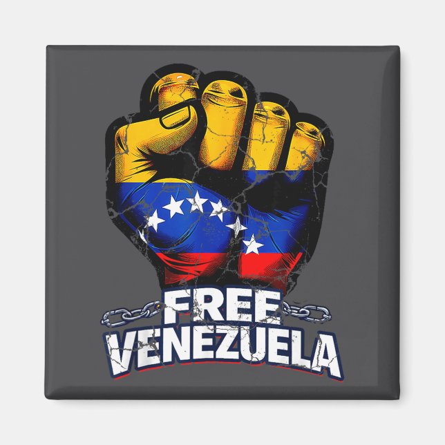 Aimant Venezuela Flag Venezuela Libre 2026  (Devant)