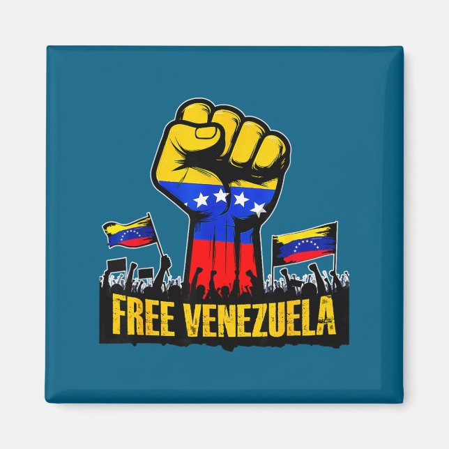 Aimant Venezuela Flag Venezuela Libre 2026  (Devant)