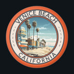 Aimant Venice Beach California Bowwalk Travel Art Retro<br><div class="desc">Venice Beach dans un style vectoriel. Venice Beach, en Californie, est une destination emblématique de la Californie du Sud, connue pour sa promenade, ses rues animées et son atmosphère animée. Situé à Los Angeles, c'est un carrefour de créativité et de divertissement en bord de plage, attirant des visiteurs du monde...</div>