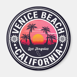 Aimant Venice Beach California Retro Sunset Souvenirs 60s