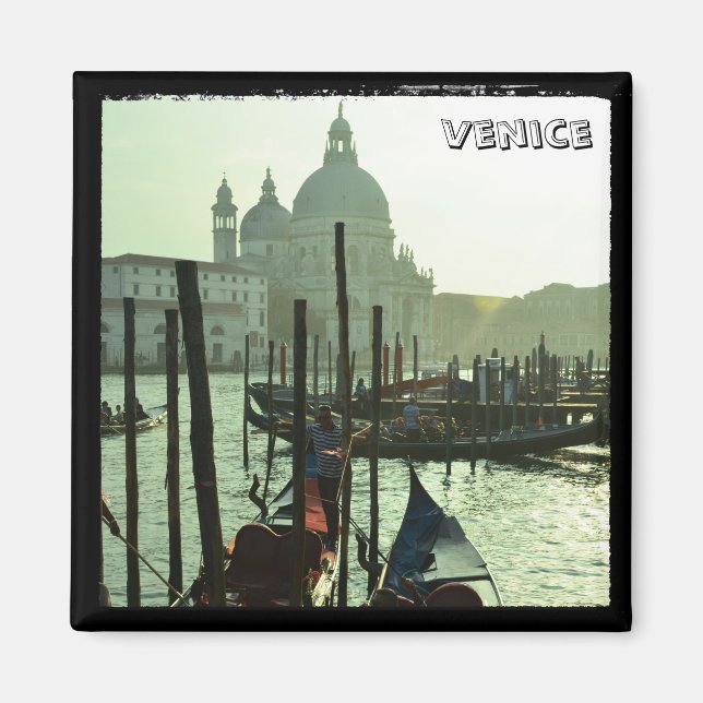Aimant Venise - Gondolas, Architecture (Frigo Magnet) (Devant)