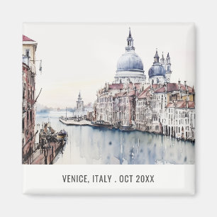 Aimant Venise Italie Canaux Aquarelle Voyage italien