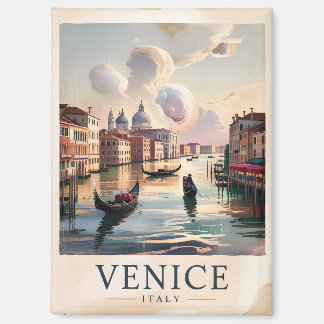 Aimant Venise Italie Gondole Canal Art à l'aquarelle Vint