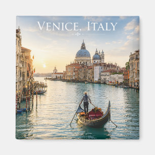 Aimant Venise Italie Grand Canal Gondole Coucher de solei