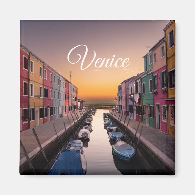 Aimant Venise Italie | Modèle de texte et d'image (Devant)