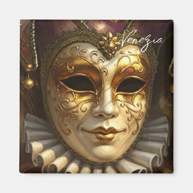 Aimant Venise Venise Italie Carnaval Masque (Devant)