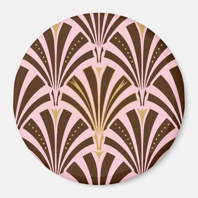 Aimant Ventilateur Art déco motif - chocolat rose (Devant)