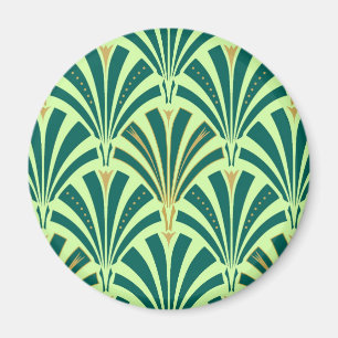 Aimant Ventilateur Art Déco motif - vert pin et menthe