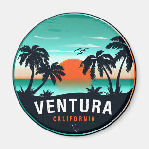 Aimant Ventura California Retro Sunset Tropical Souvenirs