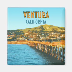 Aimant Ventura Pier Beach Californie Vintage