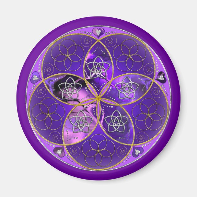 Aimant Vénus Fleur de l'amour finART rose violet (Devant)