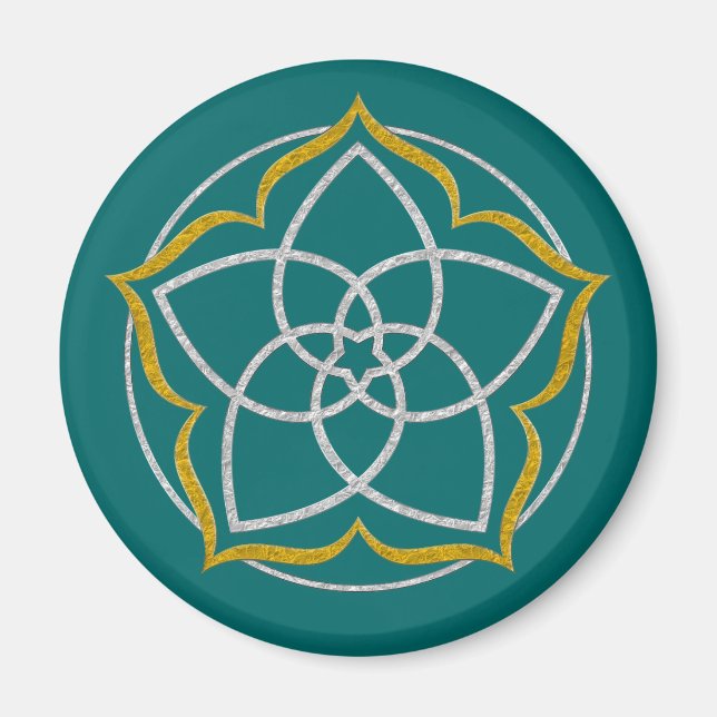Aimant VENUS FLOWER / Venusblume Lotus SILVER GOLD (Devant)