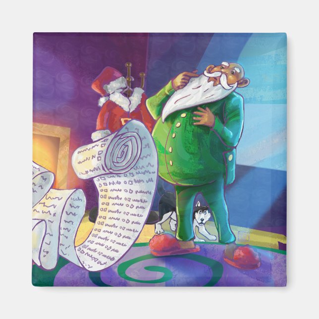 Aimant Vérifiez-le deux fois le Père Noël (Devant)