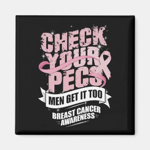 Aimant Vérifiez votre Pecs Hommes Sensibilisation au canc
