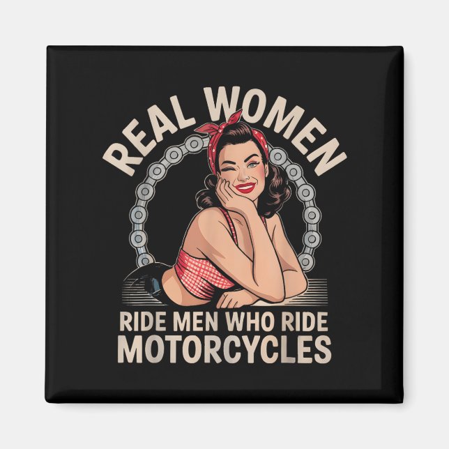 Aimant Véritables Femmes Ride Hommes Qui Ride Moto Moto B (Devant)