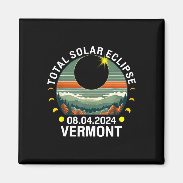 Aimant Vermont Eclipse 4.08.24 Amérique Total Éclips sola (Devant)