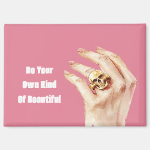Aimant Vernis à Ongles Rose Main Halloween Bague Crâne