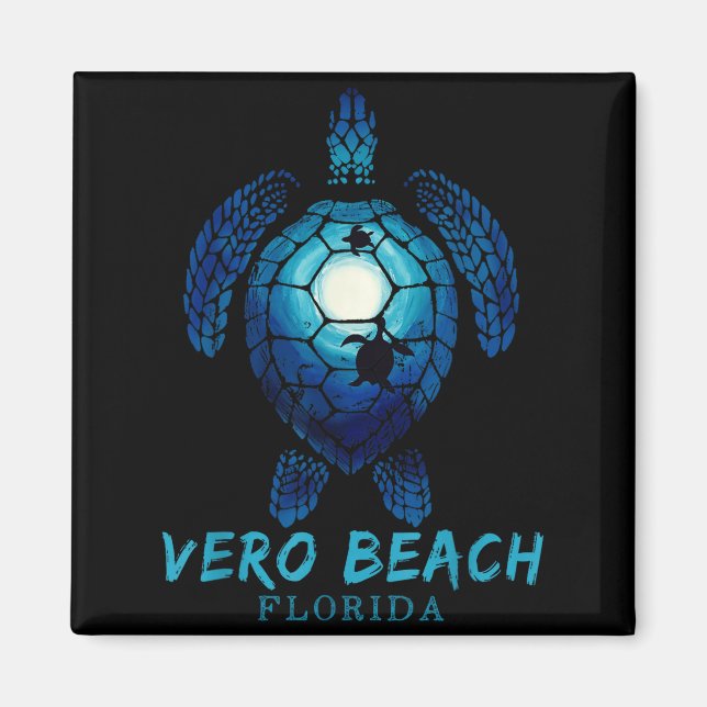 Aimant Vero Beach Floride Tortue de Mer Plage Amant Océan (Devant)