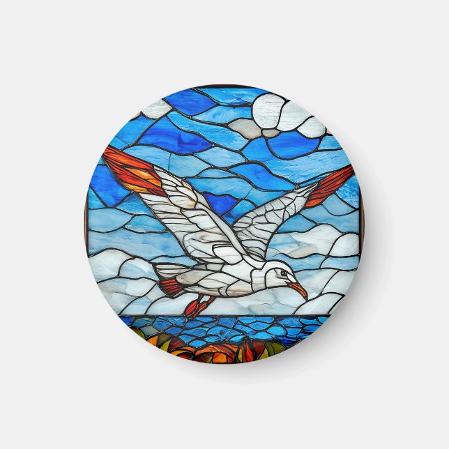 Aimant Verre de couleur mouette (Devant)