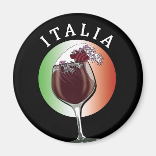 Aimant Verre de vin italien - Italia, Italie